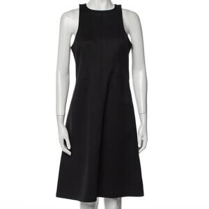 Courreges Sleeveless A-line Mod Style Mini Dress Wool 36 XS Black